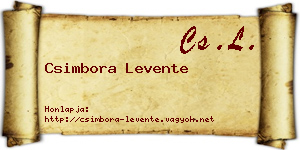 Csimbora Levente névjegykártya